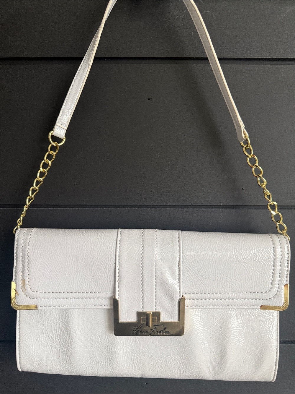 Marc Jacobs White Shoulder Bag with Gold Hardware